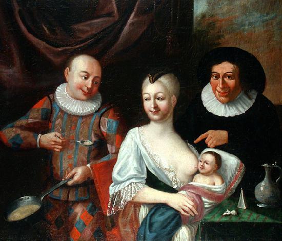 VIVARINI, family of painters Mother and child with Harlequin Sweden oil painting art